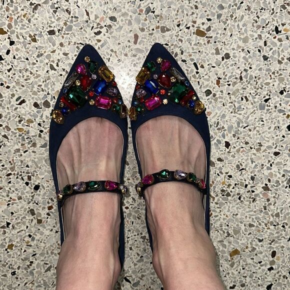 Boden Amy embellished rhinestone ballet flat 41 9.5 - Picture 4 of 9